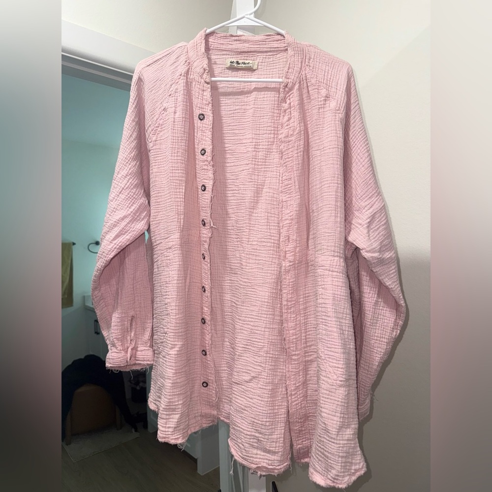 We The Free Textured Pink Top